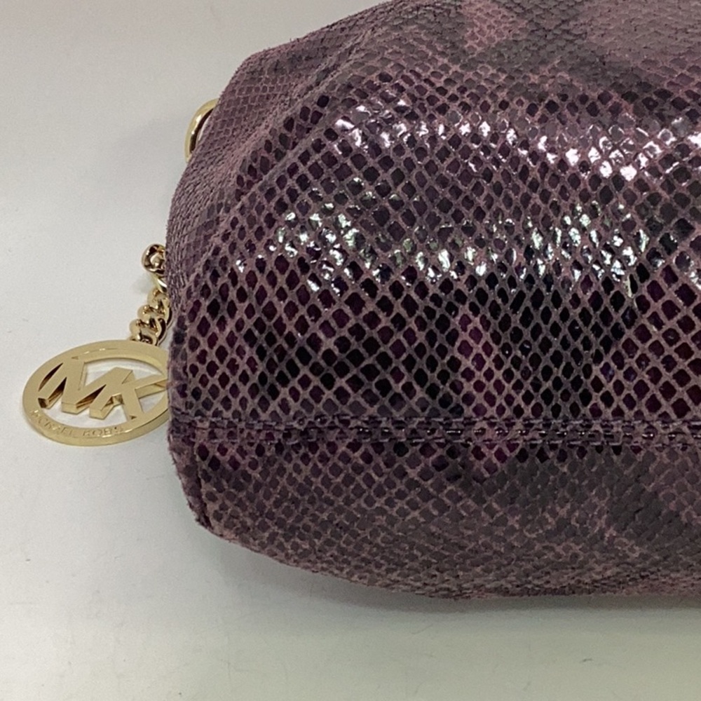 Michael Kors Jet Set Purple Python Embossed Leath… - image 5